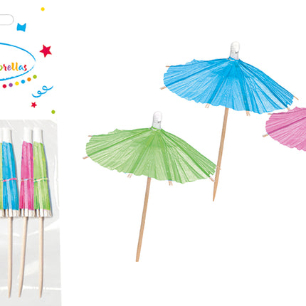 Kolorowe naklejki koktajlowe Parasol 10szt