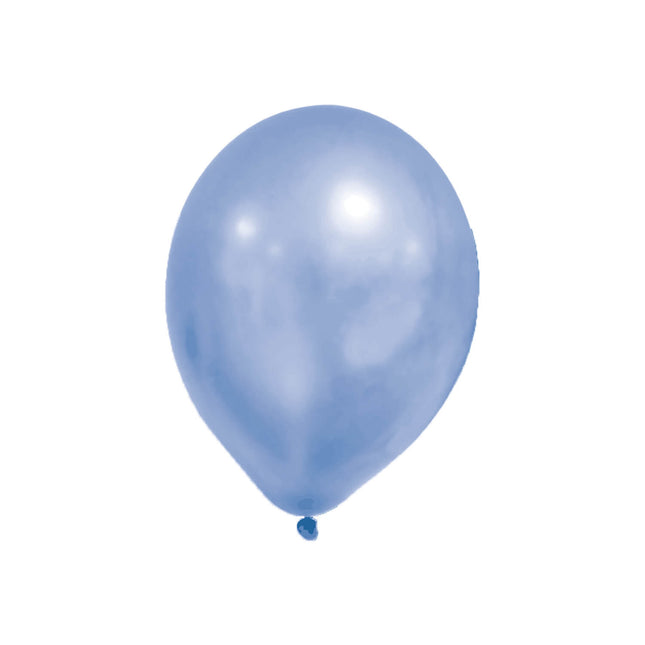 Metaliczne balony pastelowe Party Essentials Niebieskie 8 szt.