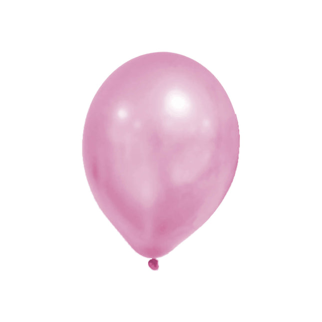 Różowe balony metaliczne pastelowe puste 8 szt