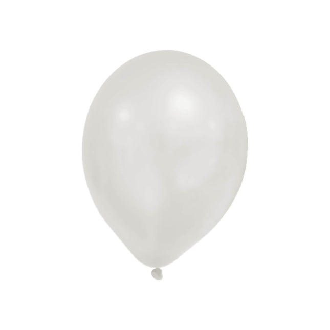 Balony Party Metallic Pastel White 8szt