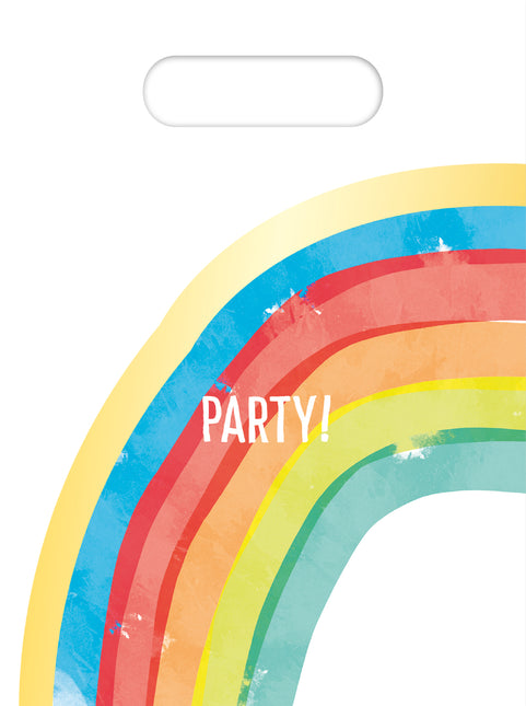 Plastikowe torebki imprezowe Rainbow Party 6szt