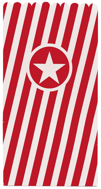 Party Essentials Fsc Paper Pop Corn Bag Red 6St