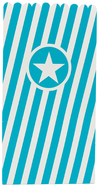 Party Essentials Fsc Paper Pop Corn Bag Turquoise 6St