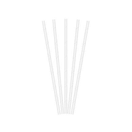 Papierowe słomki do napojów Fsc White Paper Drinking Straws 19.7X0.6Cm (pakiet 24 sztuk) 24St