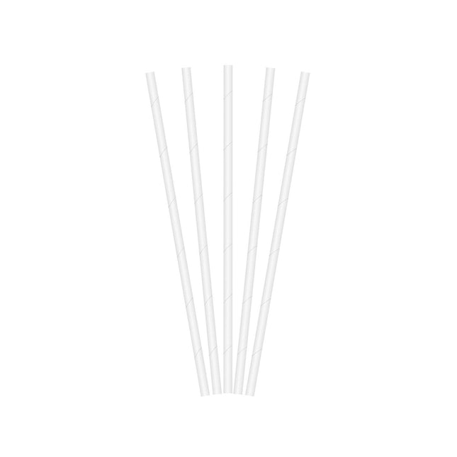 Papierowe słomki do napojów Fsc White Paper Drinking Straws 19.7X0.6Cm (pakiet 24 sztuk) 24St