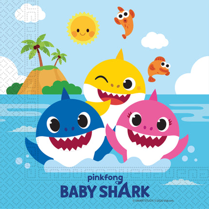 Baby Shark Fsc Dwuwarstwowe Serwetki Papierowe 33X33Cm 20St