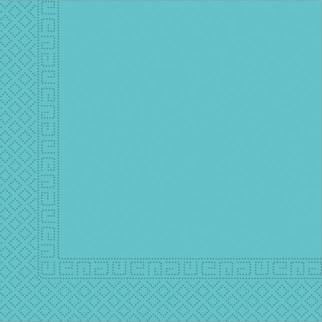 Jednokolorowe turkusowe serwetki papierowe Fsc Three Ply Unicolor 33X33Cm 20St