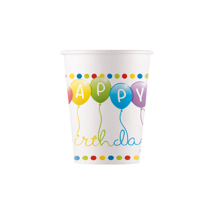 Kubek urodzinowy papierowy 200 ml 8 szt