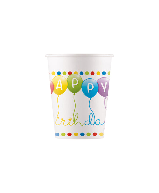 Kubek urodzinowy papierowy 200 ml 8 szt