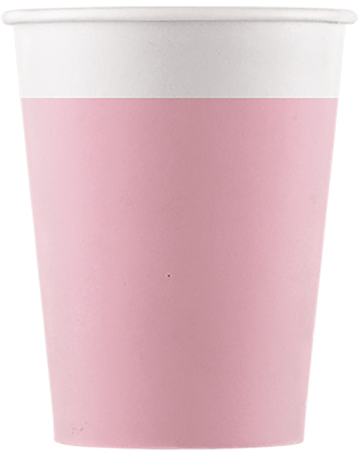 Kubki różowe 200ml 8szt
