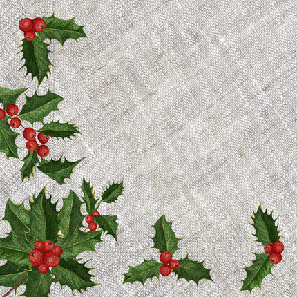 3 warstwowe serwetki papierowe 3 warstwowe serwetki papierowe 33X33Cm Mistletoe In Fabric 20St