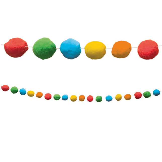 Party Essentials Wielokrotnego użytku Pom Pom Banner 4M 1St