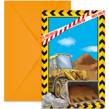 Zaproszenia i koperty Construction Fsc 6St