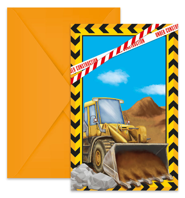 Zaproszenia i koperty Construction Fsc 6St