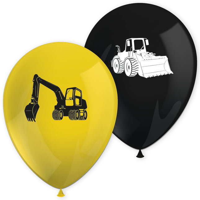 Balony lateksowe z nadrukiem budowlanym 8 szt