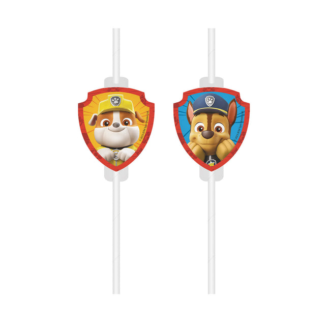 Paw Patrol Rescue Heroes Fsc Medallion Paper Drinking Straws 4St