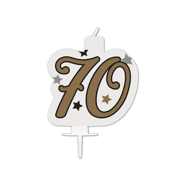 Kamień milowy Wszystkiego najlepszego z okazji urodzin Świeczka urodzinowa "70" 1St