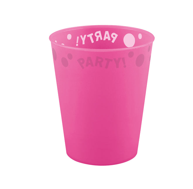 Produkty fluorescencyjne wielokrotnego użytku Party Półprzezroczysty kubek 250 ml Fluo Fucshia 1St