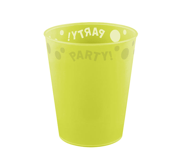 Produkty fluorescencyjne wielokrotnego użytku Party Półprzezroczysty kubek wielokrotnego użytku 250 ml Fluo Yellow 1St