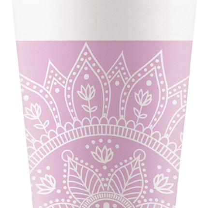 Różowe kubki Mandala 200 ml