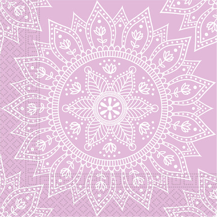 Różowe serwetki Mandala 33cm 20szt
