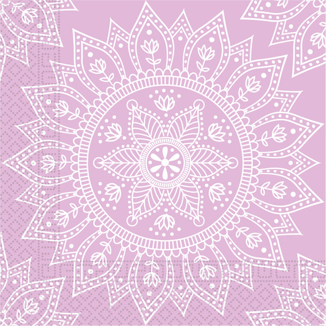 Różowe serwetki Mandala 33cm 20szt
