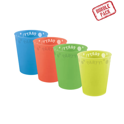 Tęczowy zestaw imprezowy Półprzezroczyste kubki wielokrotnego użytku 250 ml Mieszane kolory 4St