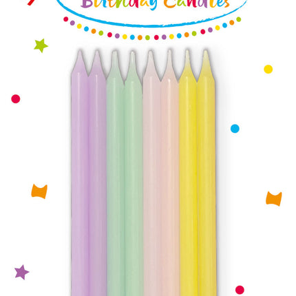 Świeczki Urodzinowe Świeczki Urodzinowe 14.5Cm Z Uchwytami W Pastelowych Kolorach W Papierowym Pudełku Fsc 16St