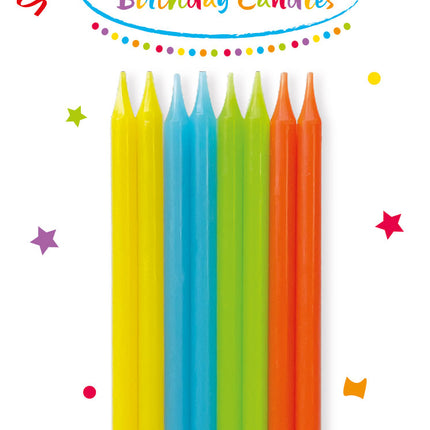 Świeczki Urodzinowe Świeczki Urodzinowe 14.5Cm Z Uchwytami W Jasnych Kolorach W Papierowym Pudełku Fsc 16St