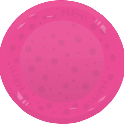 Produkty fluorescencyjne wielokrotnego użytku Party Półprzezroczysty talerz 21Cm Fluo Fuchsia 1Stand