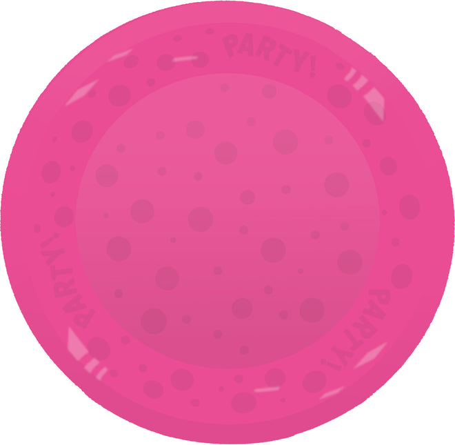 Produkty fluorescencyjne wielokrotnego użytku Party Półprzezroczysty talerz 21Cm Fluo Fuchsia 1Stand