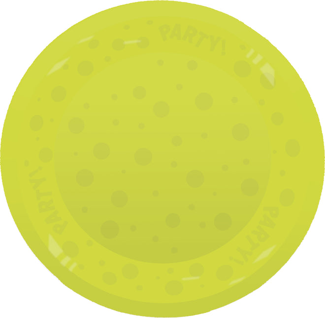 Produkty fluorescencyjne wielokrotnego użytku Party Półprzezroczysty talerz 21Cm Fluo Yellow 1St