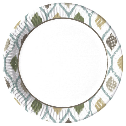 Złoto-białe talerze Boho 23cm 8szt
