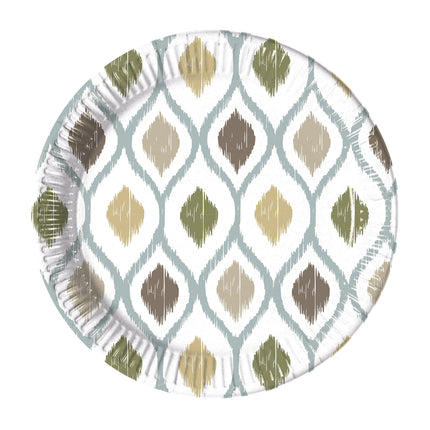 Złoto-białe talerze Boho 20cm 8szt