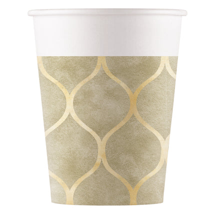 Gold White Cup 200ml 8szt