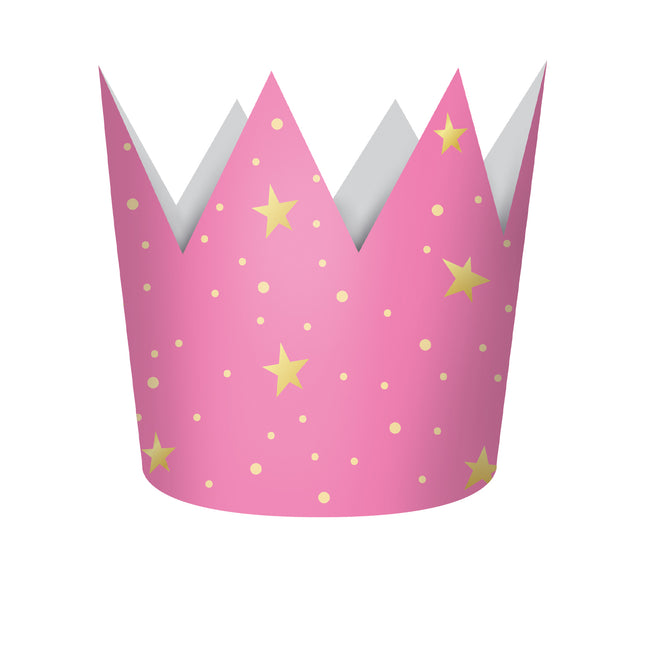 Gwiezdna korona złota różowa 4szt