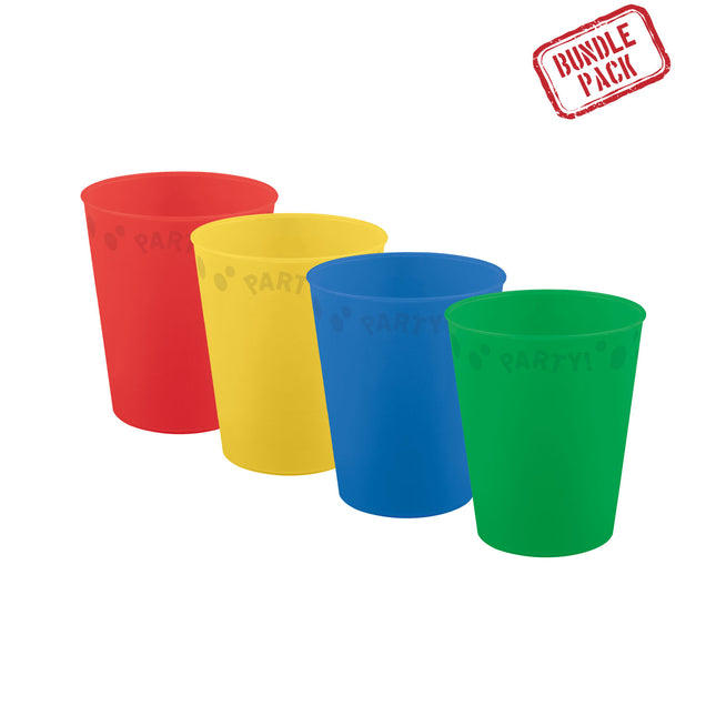 Party Kubki wielokrotnego użytku Bright Colors Party Kubki wielokrotnego użytku 250 ml Mixed Bright Colors 4St