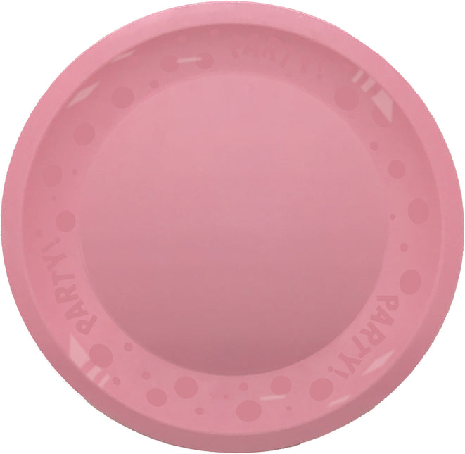 Imprezowy talerz wielokrotnego użytku w pastelowych kolorach 21Cm różowy pastelowy 1St