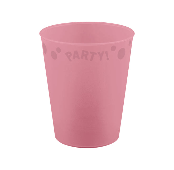 Party Kubek wielokrotnego użytku Pastelowe Kolory Party Kubek wielokrotnego użytku 250 ml Różowy Pastelowy 1St.