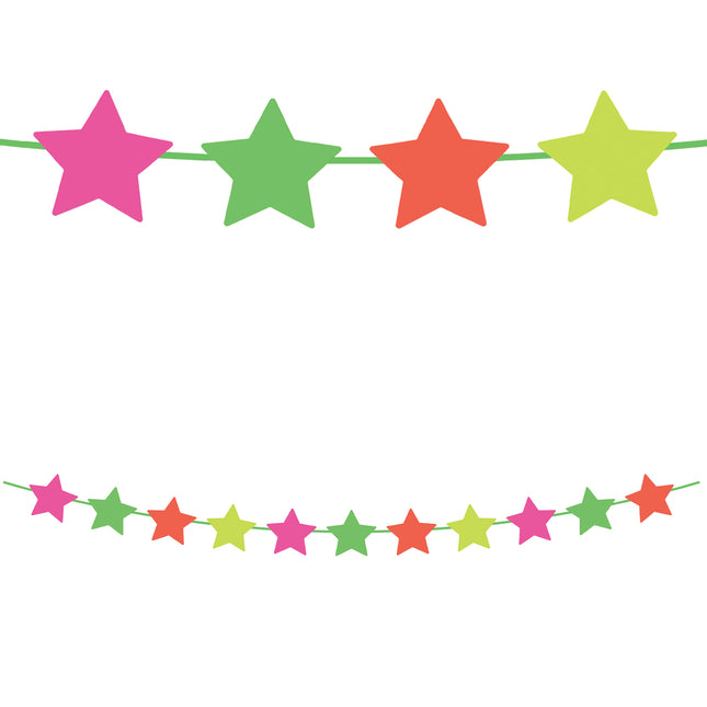 Fluorescencyjne girlandy papierowe Fsc Paper Star Garland In Fluo Colors 1St