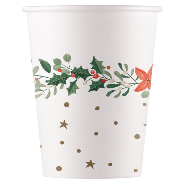 Kubki papierowe Christmas Holly Wreath Fsc 200Ml (Wm) 8St
