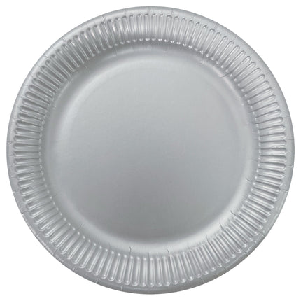 Talerze srebrne metaliczne 23cm 8szt