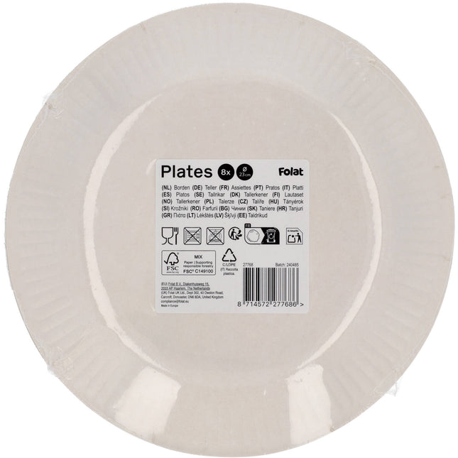 Kolorowe talerze 23cm 8szt