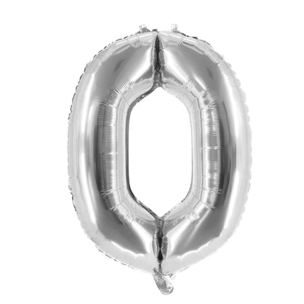 0 lat, cyfra, balon, srebrny, pusty, 85 cm