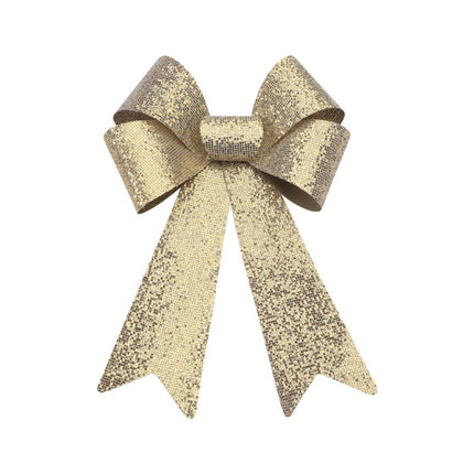 Złota brokatowa kokarda 22,9 cm x 39,1 cm
