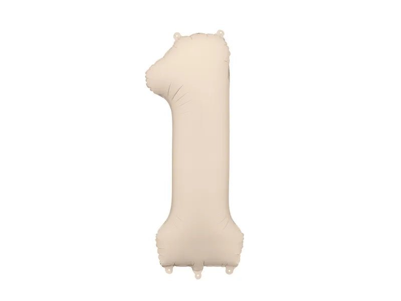 1 Jaar Cijfer Ballon Beige Mat Leeg 86cm van Partydeco koop je bij Partywinkel
