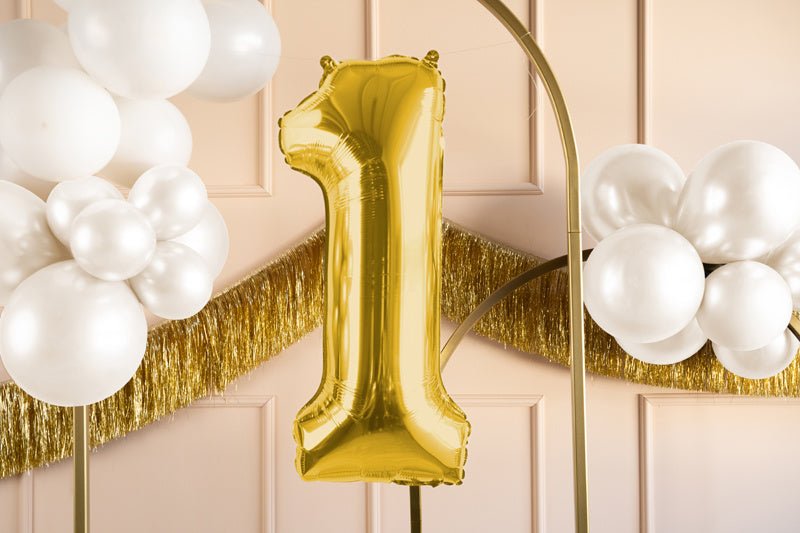 1 Jaar Cijfer Ballon Goud Leeg 72cm van Partydeco koop je bij Partywinkel