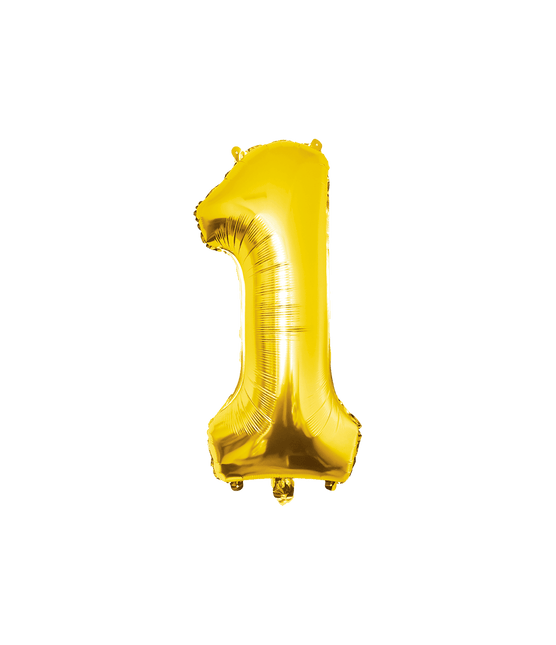 1 Jaar Cijfer Ballon Goud Leeg 86cm - Partywinkel - 8716764236761