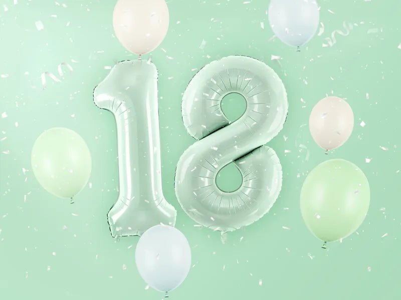 1 Jaar Cijfer Ballon Mintgroen 72cm van Partydeco koop je bij Partywinkel
