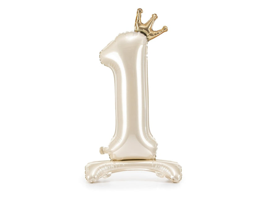 1 Jaar Helium Ballon Parelmoer Leeg 84cm van Partydeco koop je bij Partywinkel